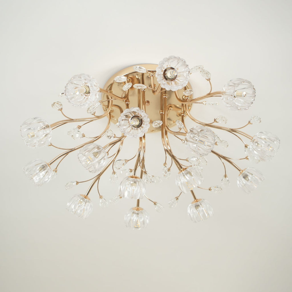 Luminaire Aballs Postmoderne Luxe Fleur Cristal Plafonnier