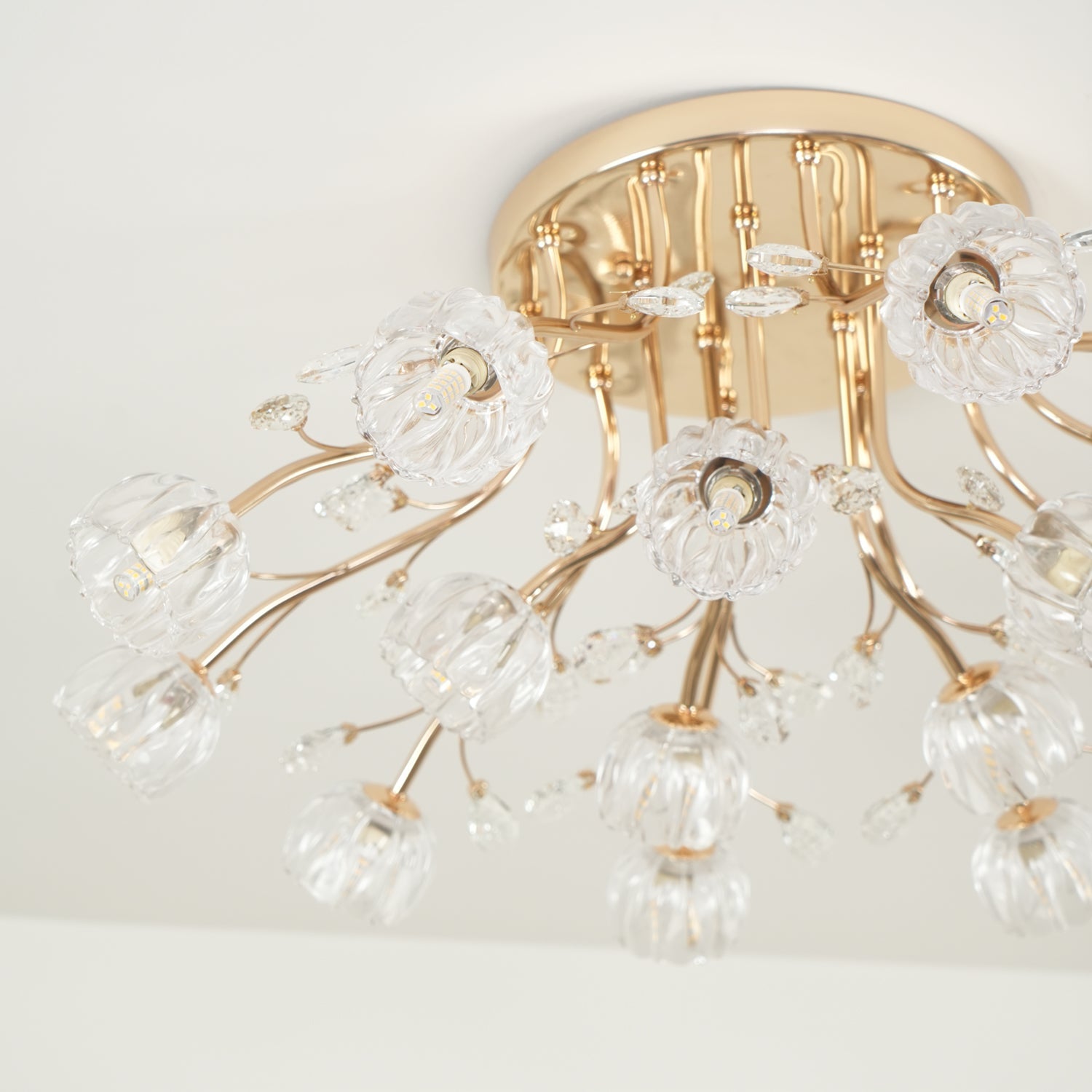 Luminaire Aballs Postmoderne Luxe Fleur Cristal Plafonnier