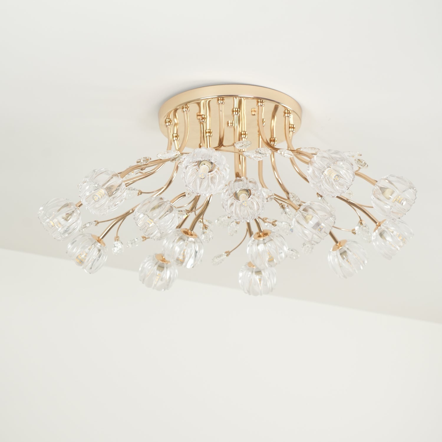 Luminaire Aballs Postmoderne Luxe Fleur Cristal Plafonnier