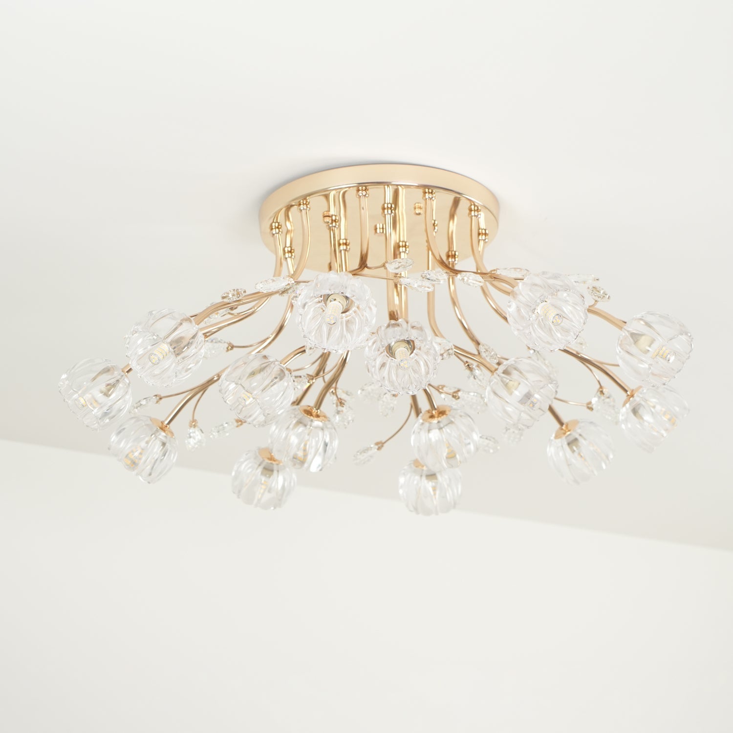 Luminaire Aballs Postmoderne Luxe Fleur Cristal Plafonnier