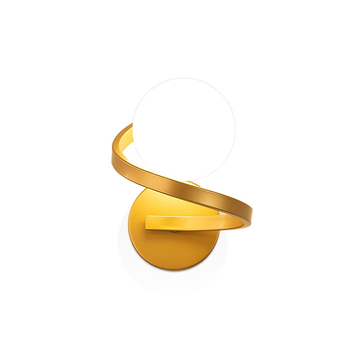 Abner Courbé Moderne Minimaliste Laiton Verre Applique Murale