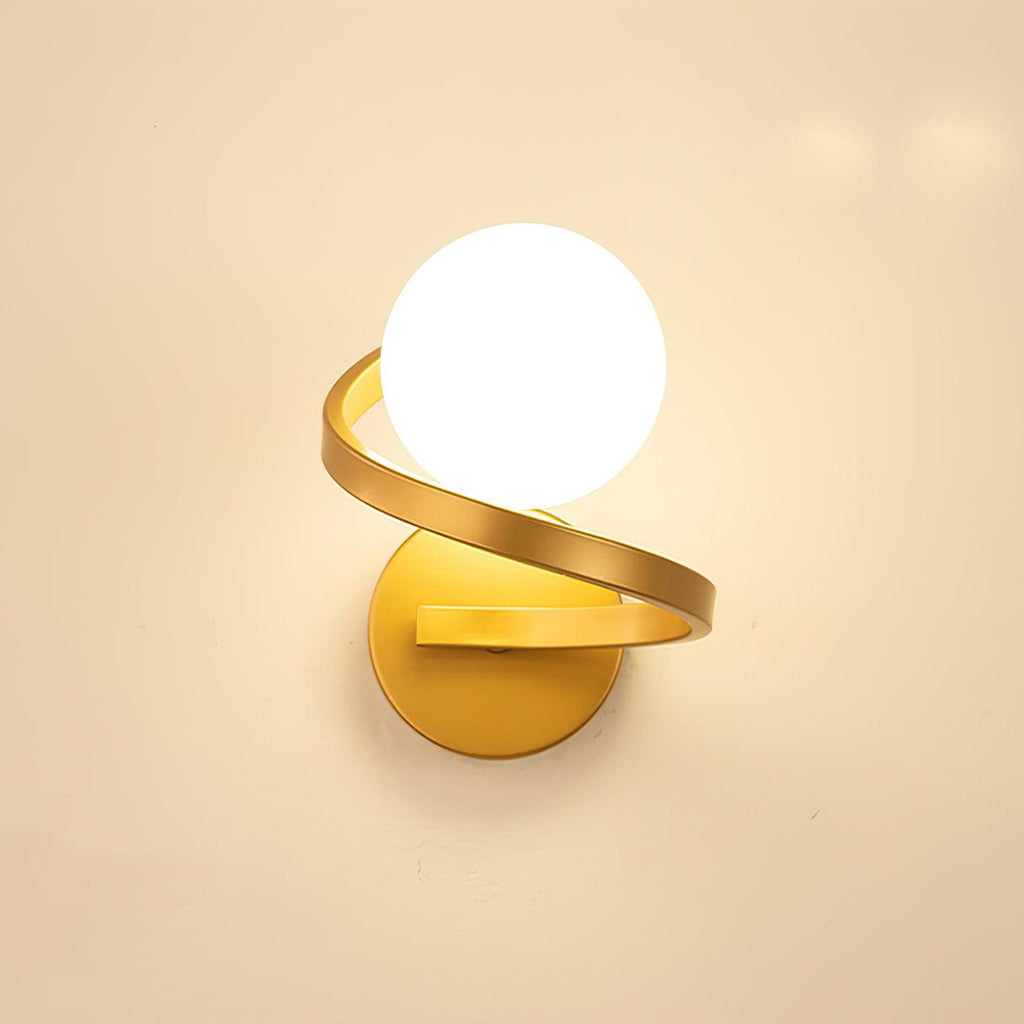 Abner Courbé Moderne Minimaliste Laiton Verre Applique Murale