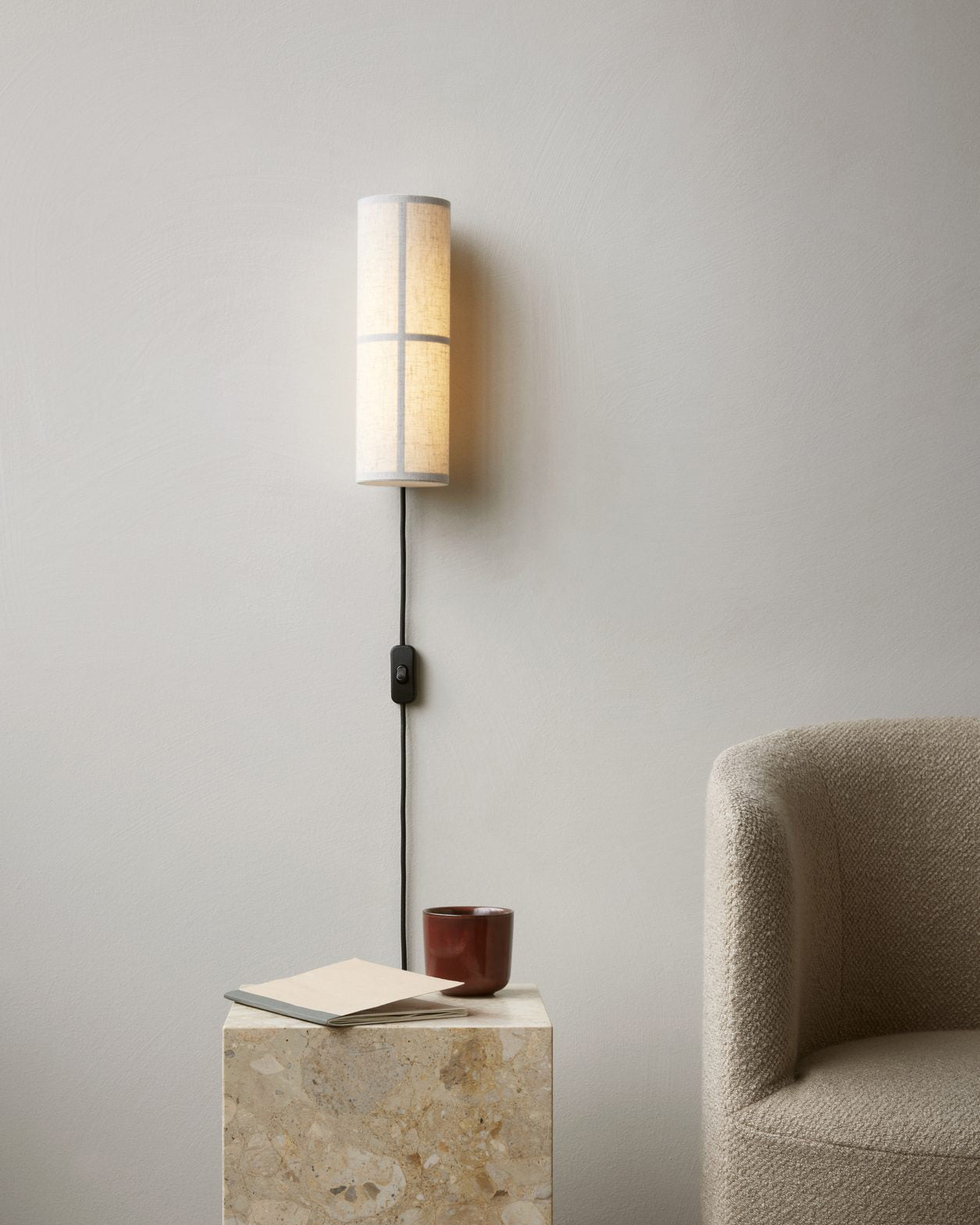 Abeleisa Cylinder Nordic Art Plug-in Fabric Wall Lamp
