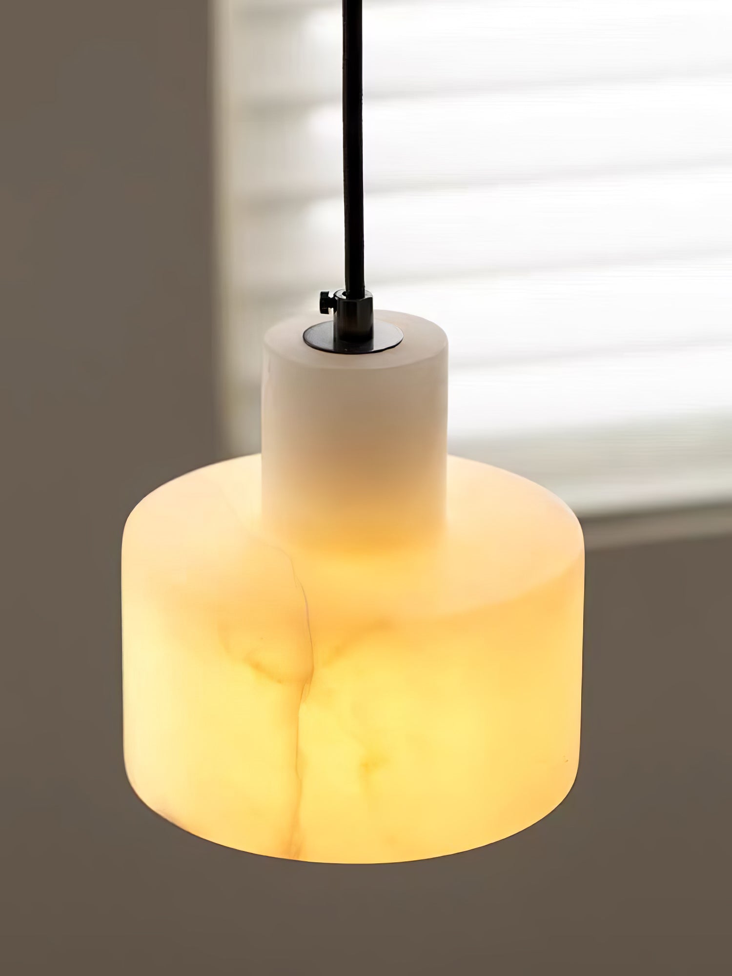 Alabaster  Suspension Double Cylindrique