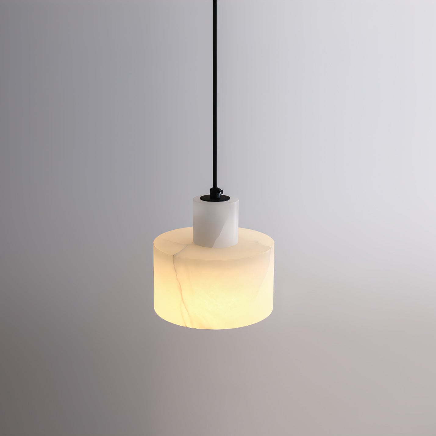 Alabaster  Suspension Double Cylindrique