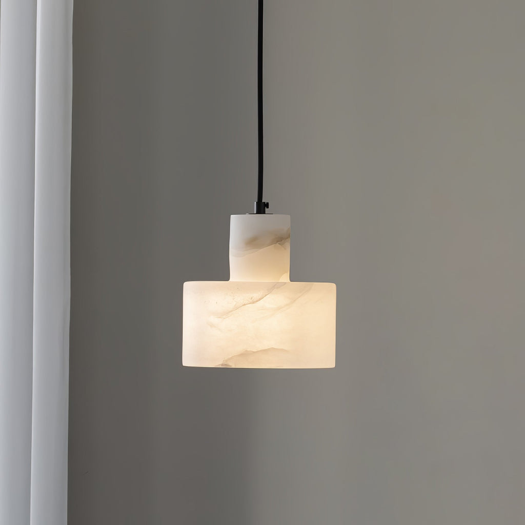 Alabaster  Suspension Double Cylindrique