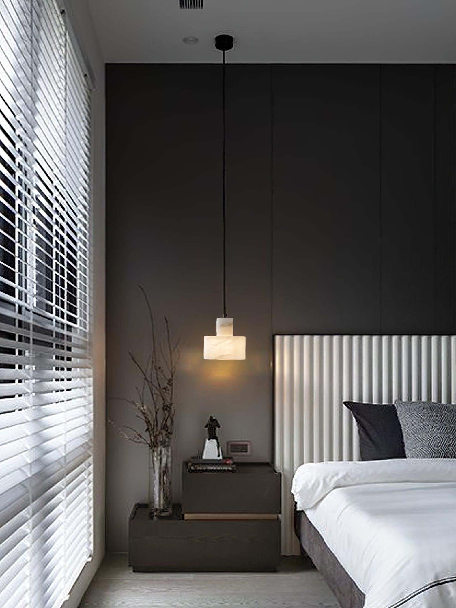 Alabaster  Suspension Double Cylindrique