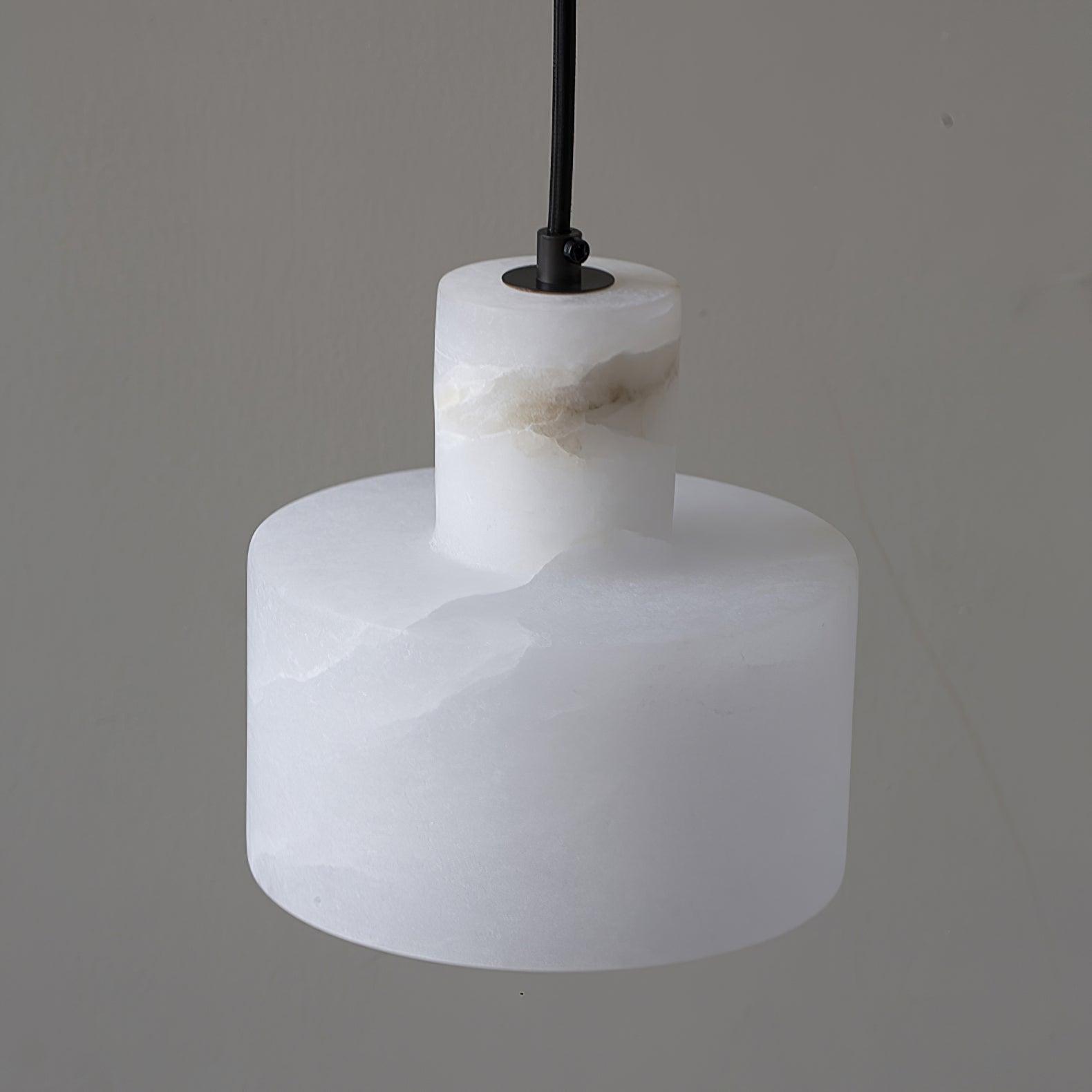 Alabaster  Suspension Double Cylindrique