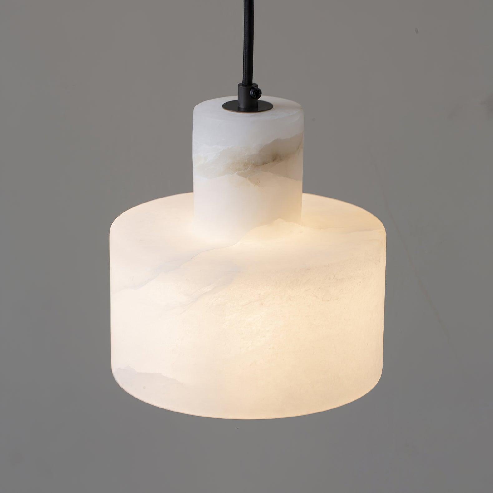 Alabaster  Suspension Double Cylindrique