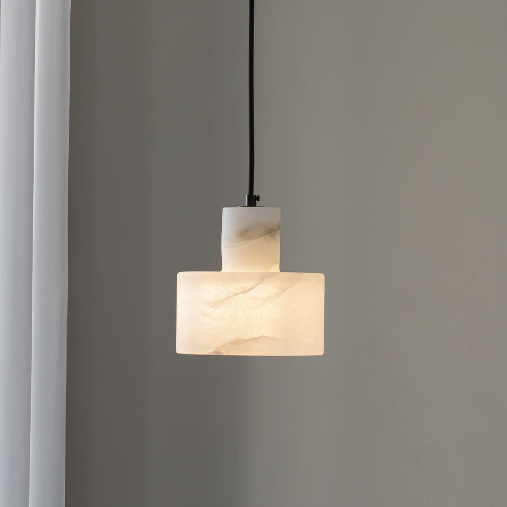 Alabaster  Suspension Double Cylindrique