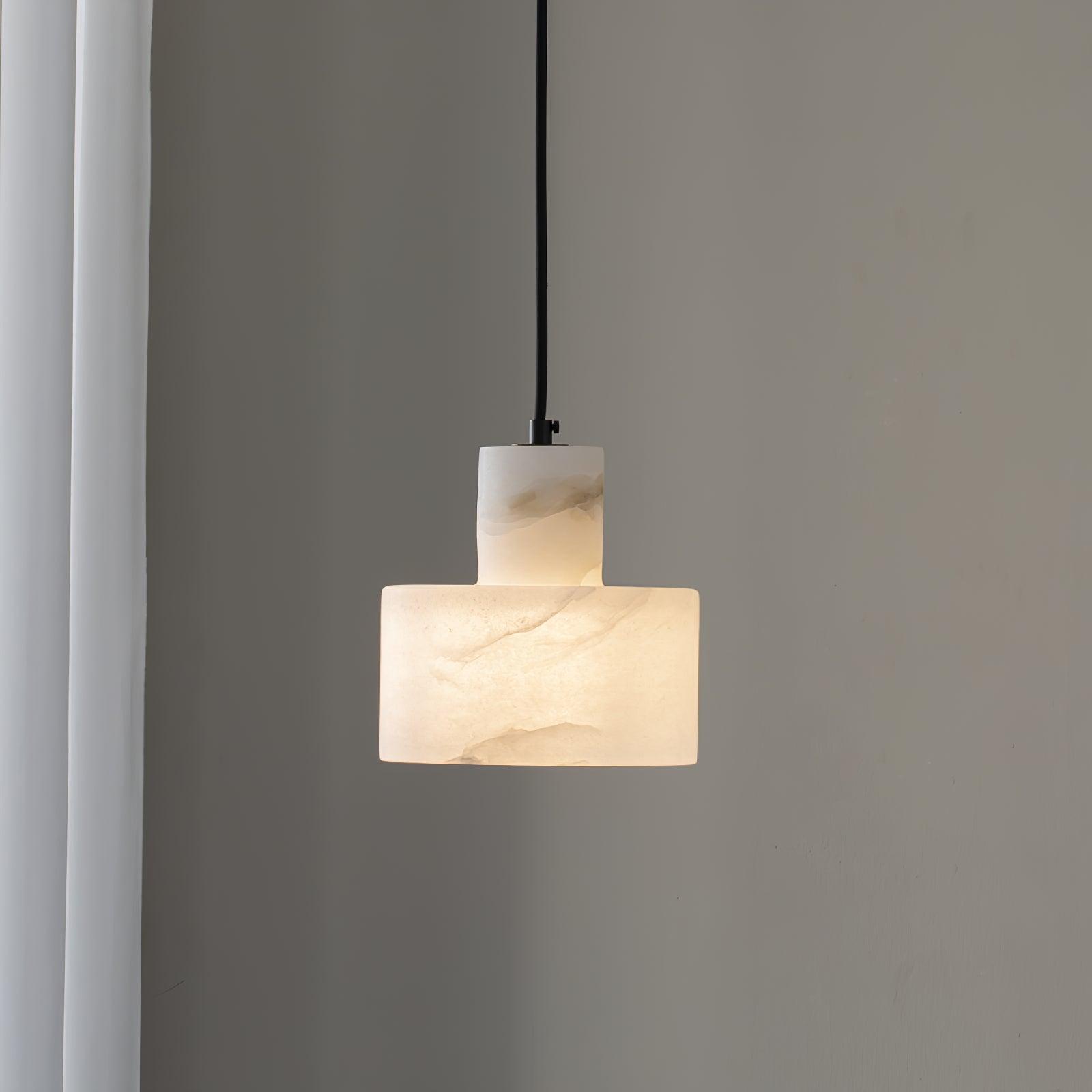Alabaster  Suspension Double Cylindrique