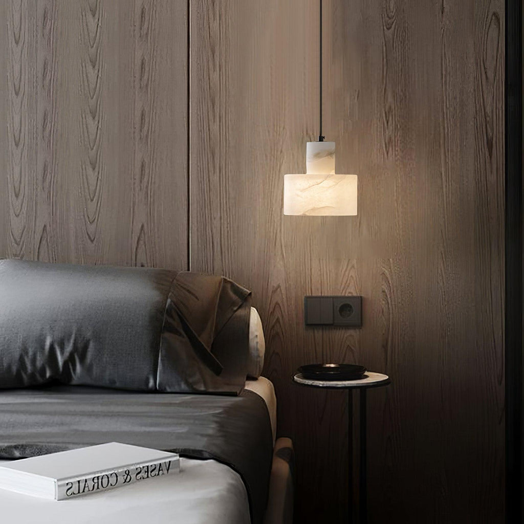 Alabaster  Suspension Double Cylindrique