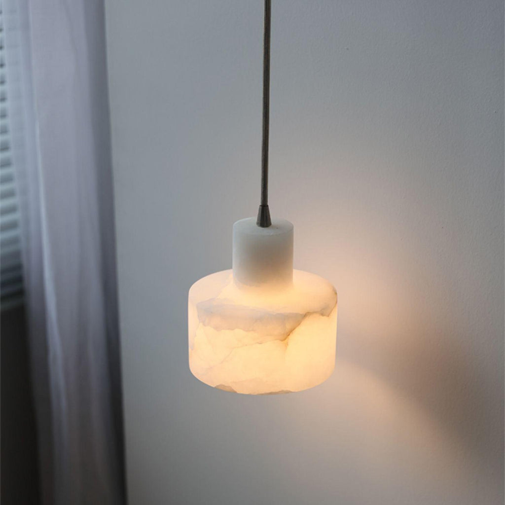 Alabaster  Suspension Double Cylindrique