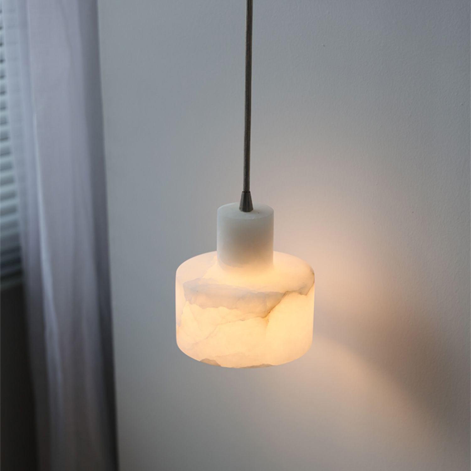 Alabaster  Suspension Double Cylindrique