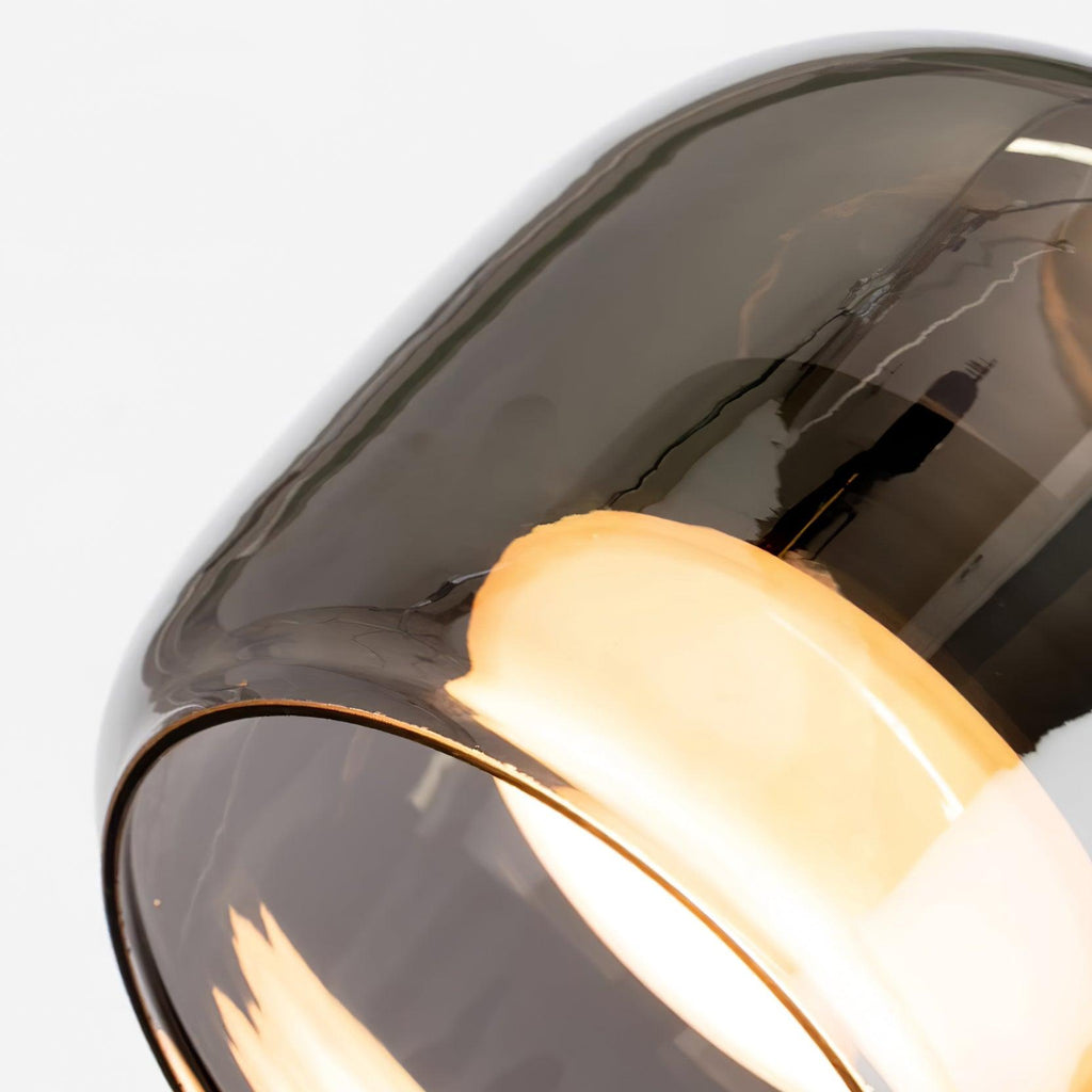 June Suspension Luminaire Design Verre Gris Fumé