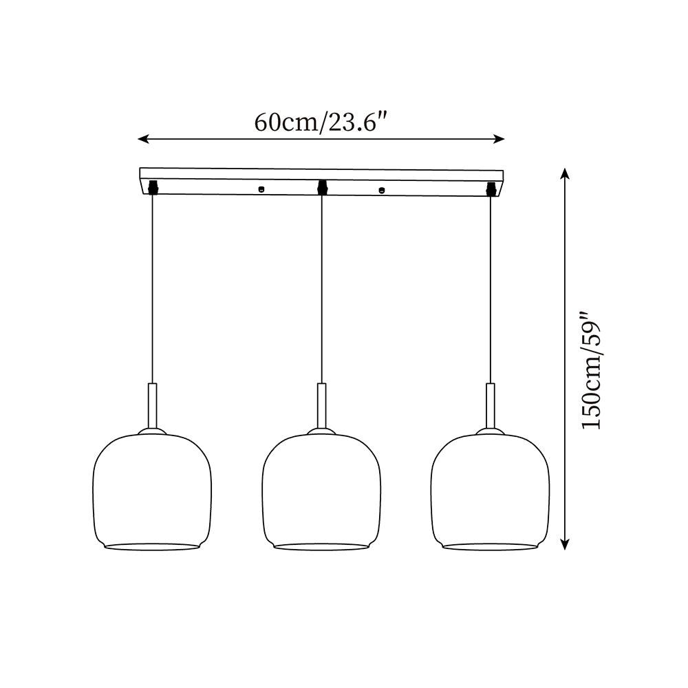 June Suspension Luminaire Design Verre Gris Fumé