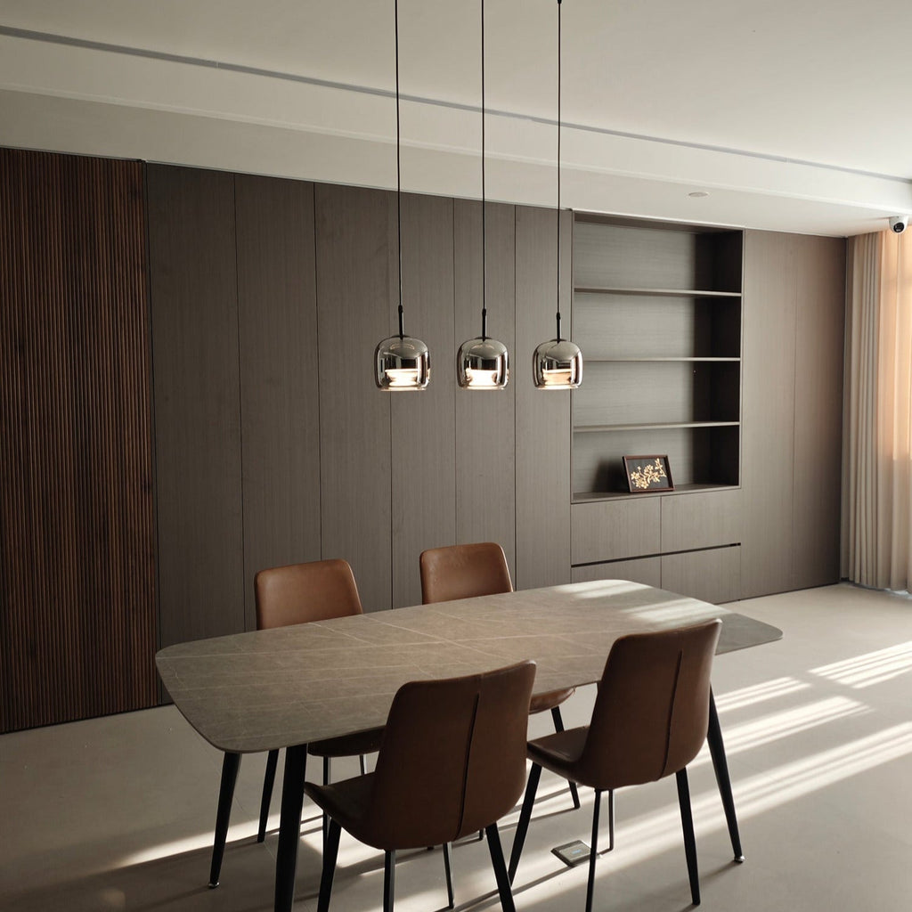 June Suspension Luminaire Design Verre Gris Fumé