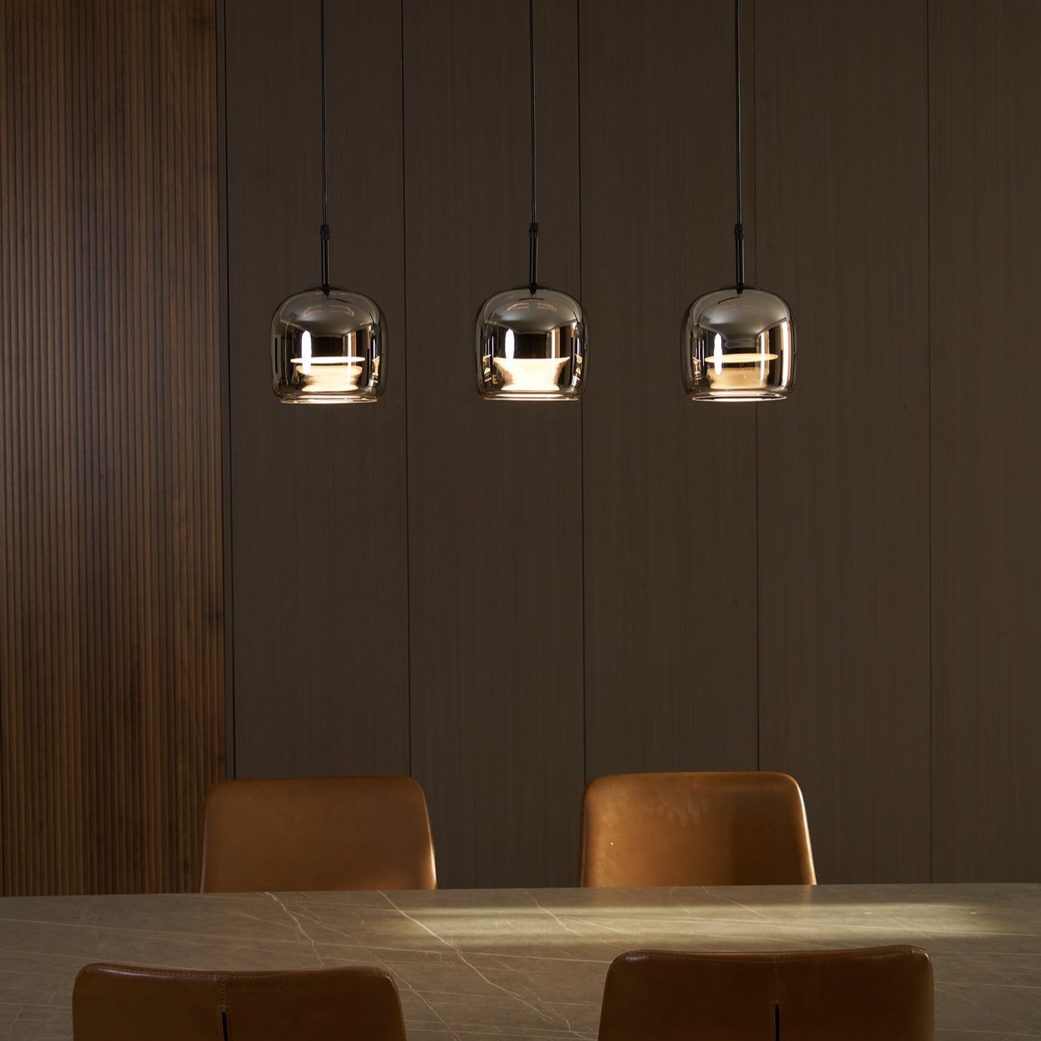 June Suspension Luminaire Design Verre Gris Fumé