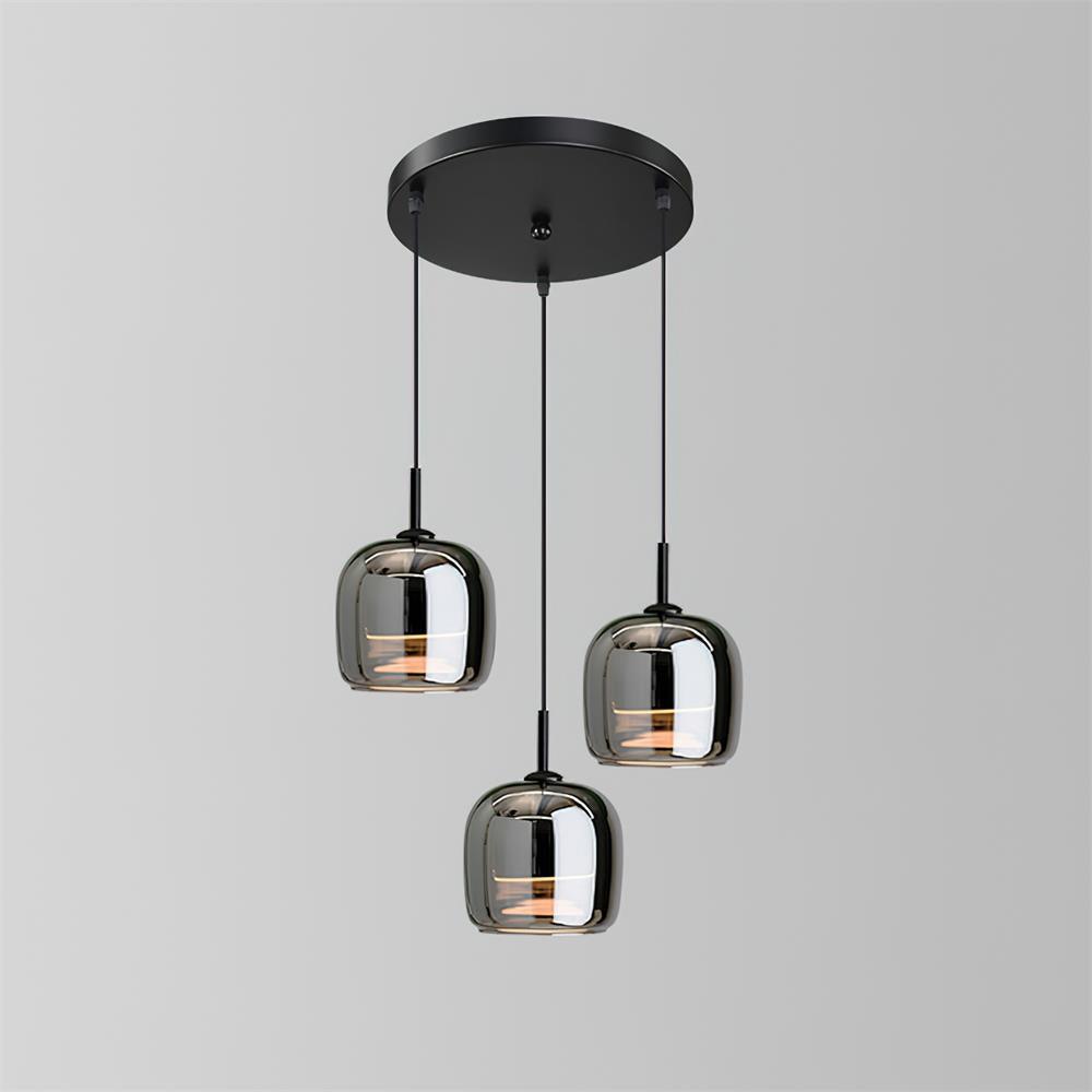 June Suspension Luminaire Design Verre Gris Fumé