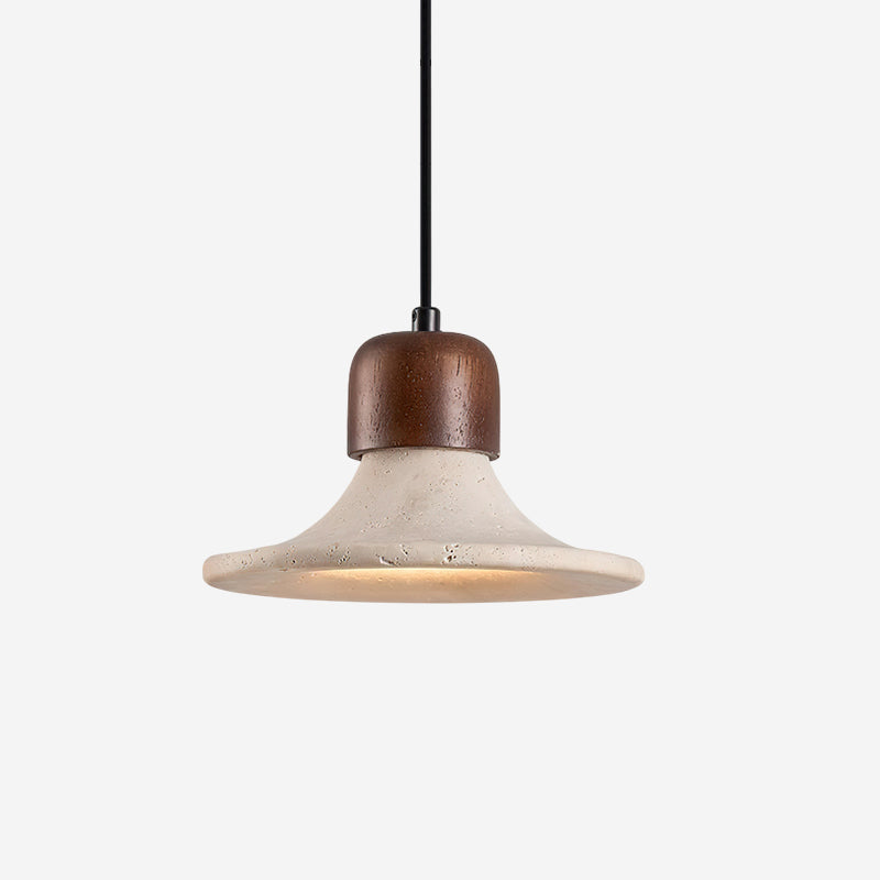 Suspension en travertin Ritta Suspension Forme Trompette Travertin