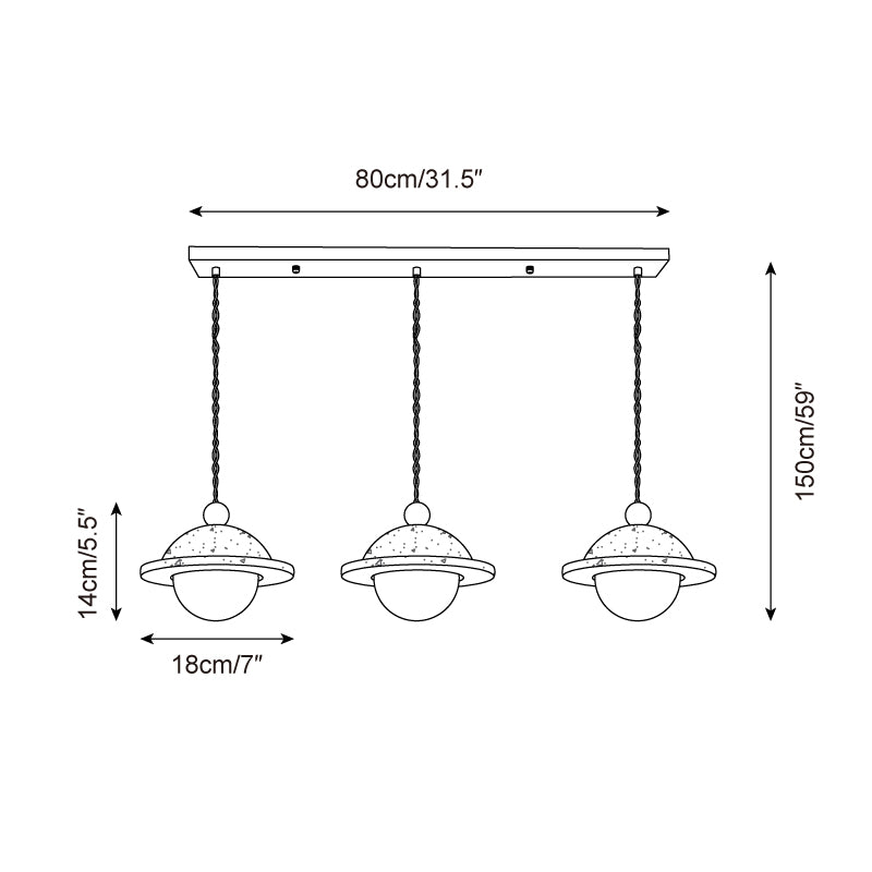 Ritta Suspension Travertin Moderne