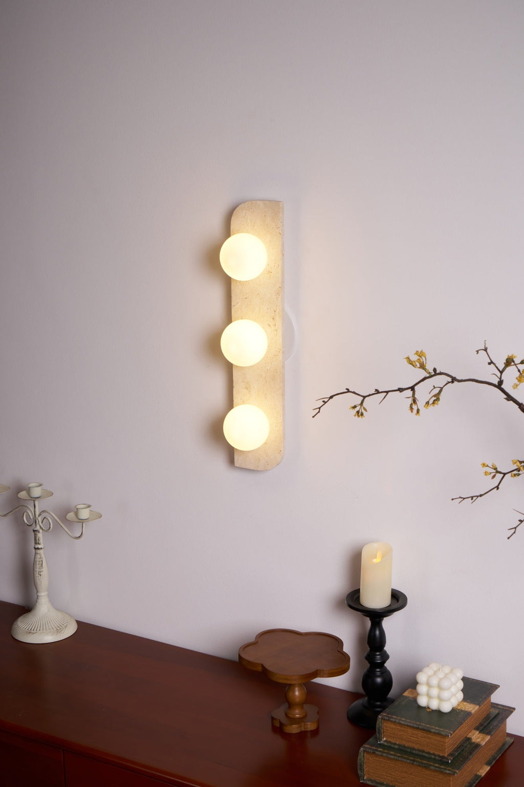 Applique murale en travertin Alsilis Minimaliste en Travertin