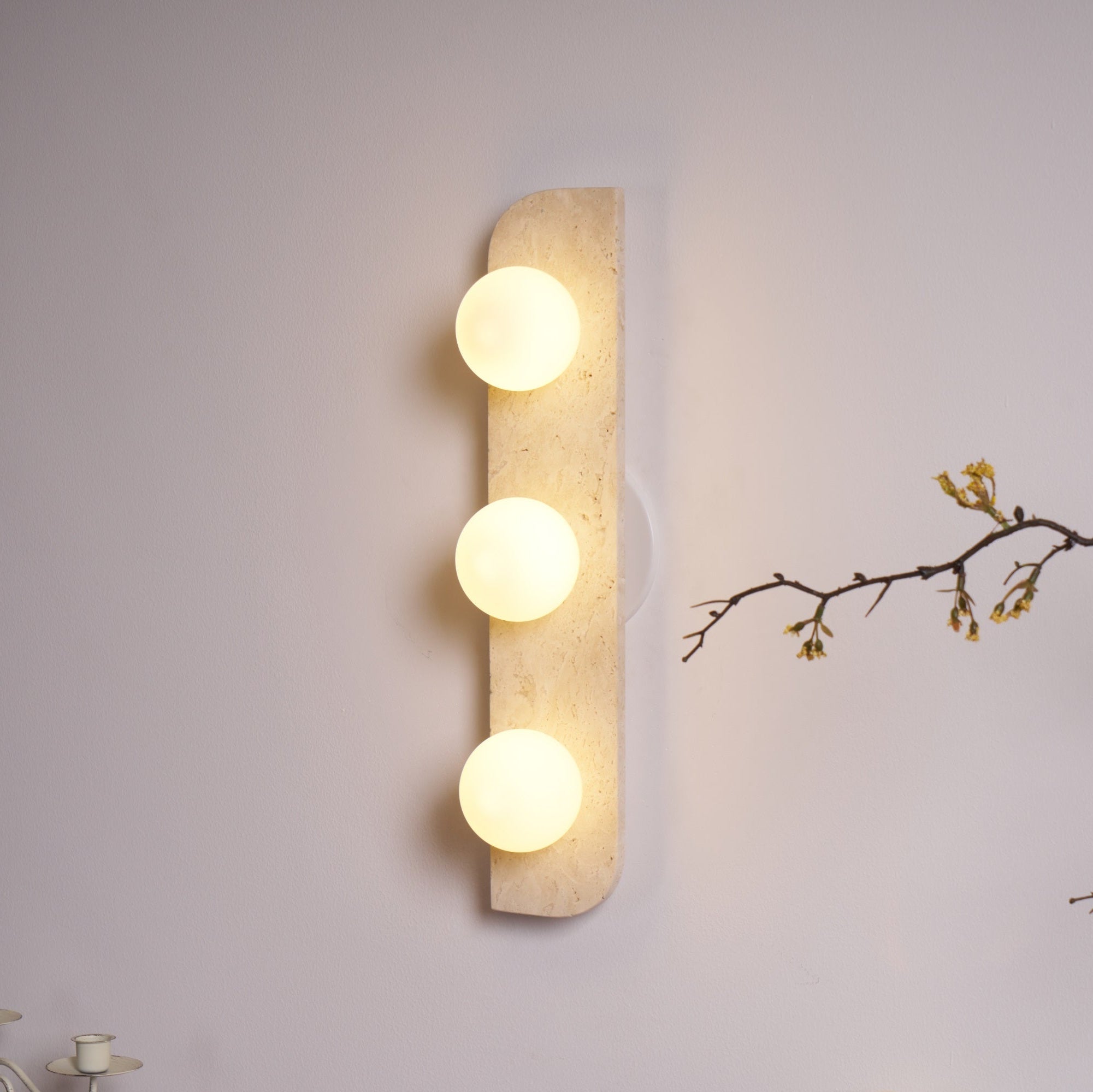 Applique murale en travertin Alsilis Minimaliste en Travertin