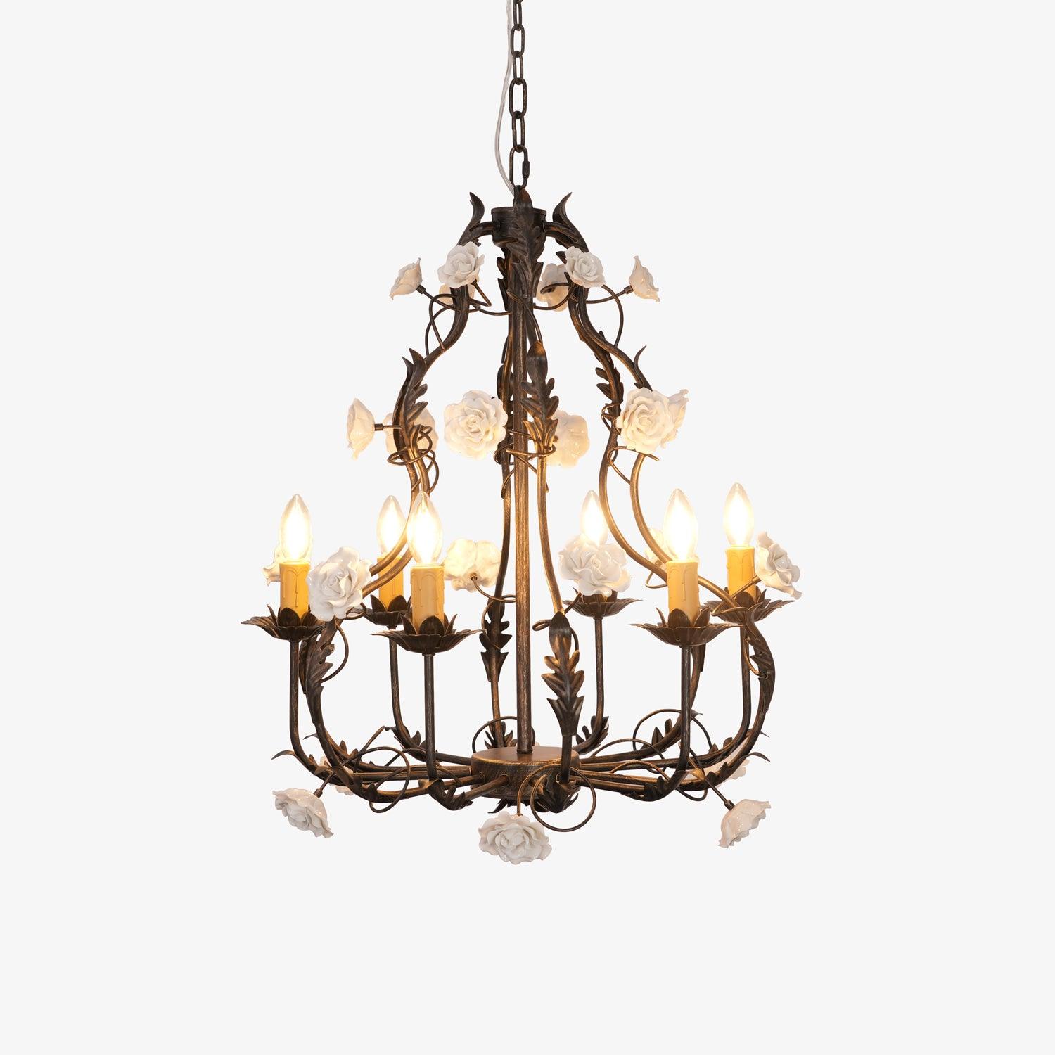 Luminaire Rocaille Lustre Fleur Luxe Métal