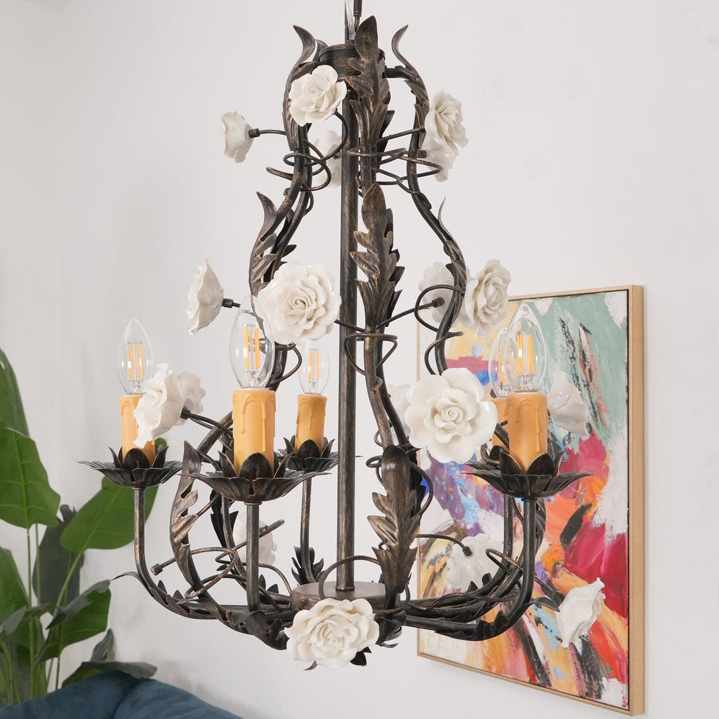 Luminaire Rocaille Lustre Fleur Luxe Métal