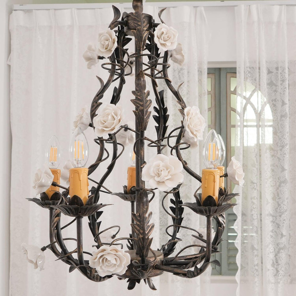 Luminaire Rocaille Lustre Fleur Luxe Métal