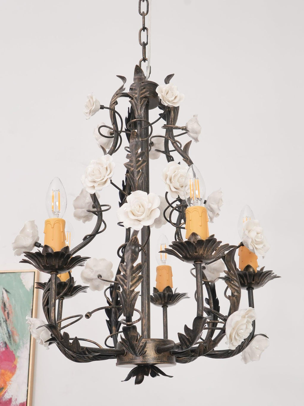 Luminaire Rocaille Lustre Fleur Luxe Métal