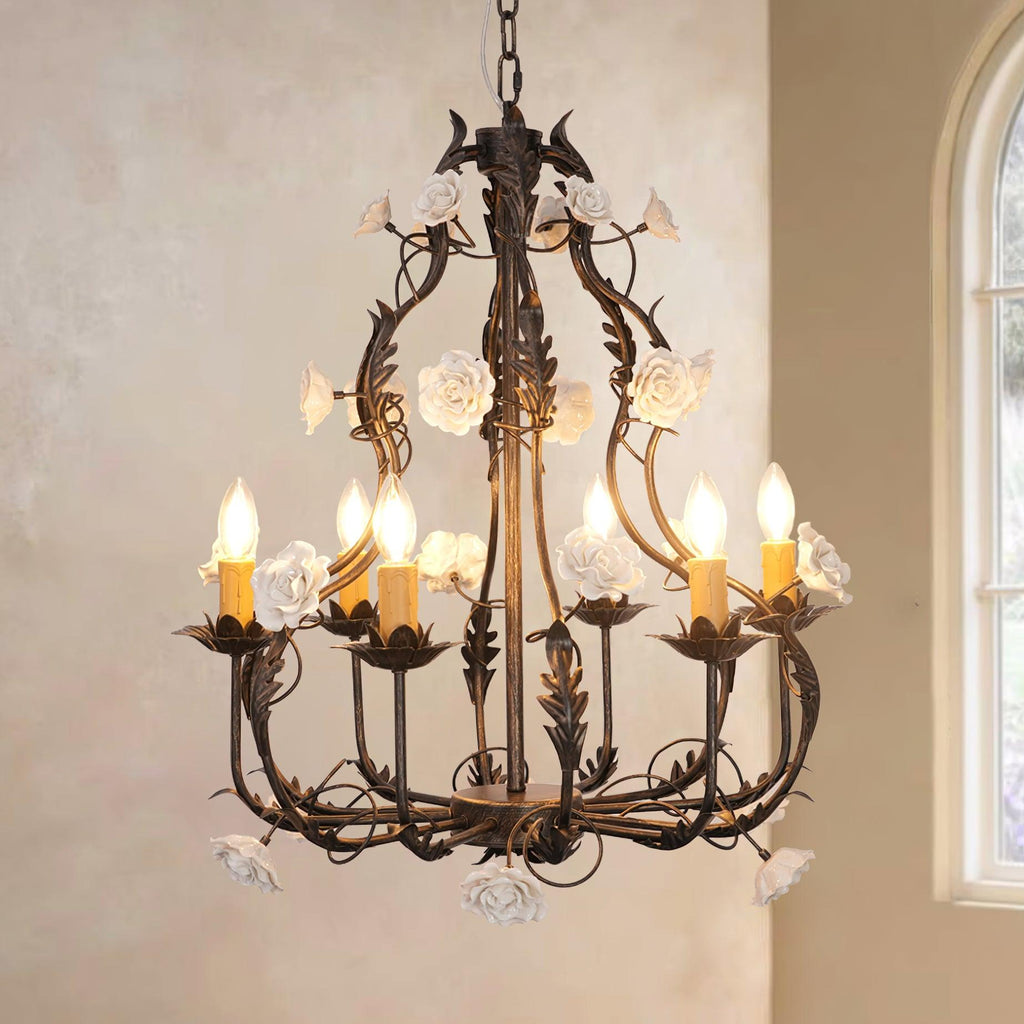 Luminaire Rocaille Lustre Fleur Luxe Métal
