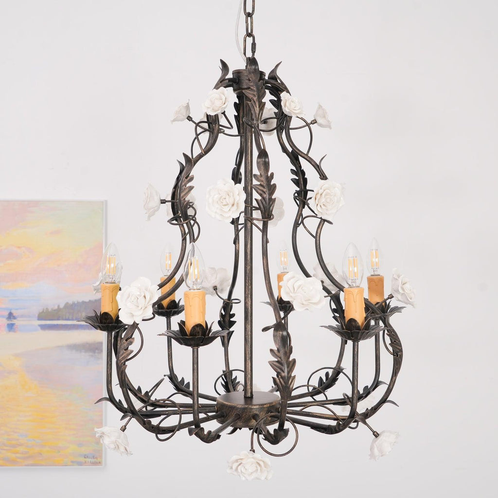 Luminaire Rocaille Lustre Fleur Luxe Métal