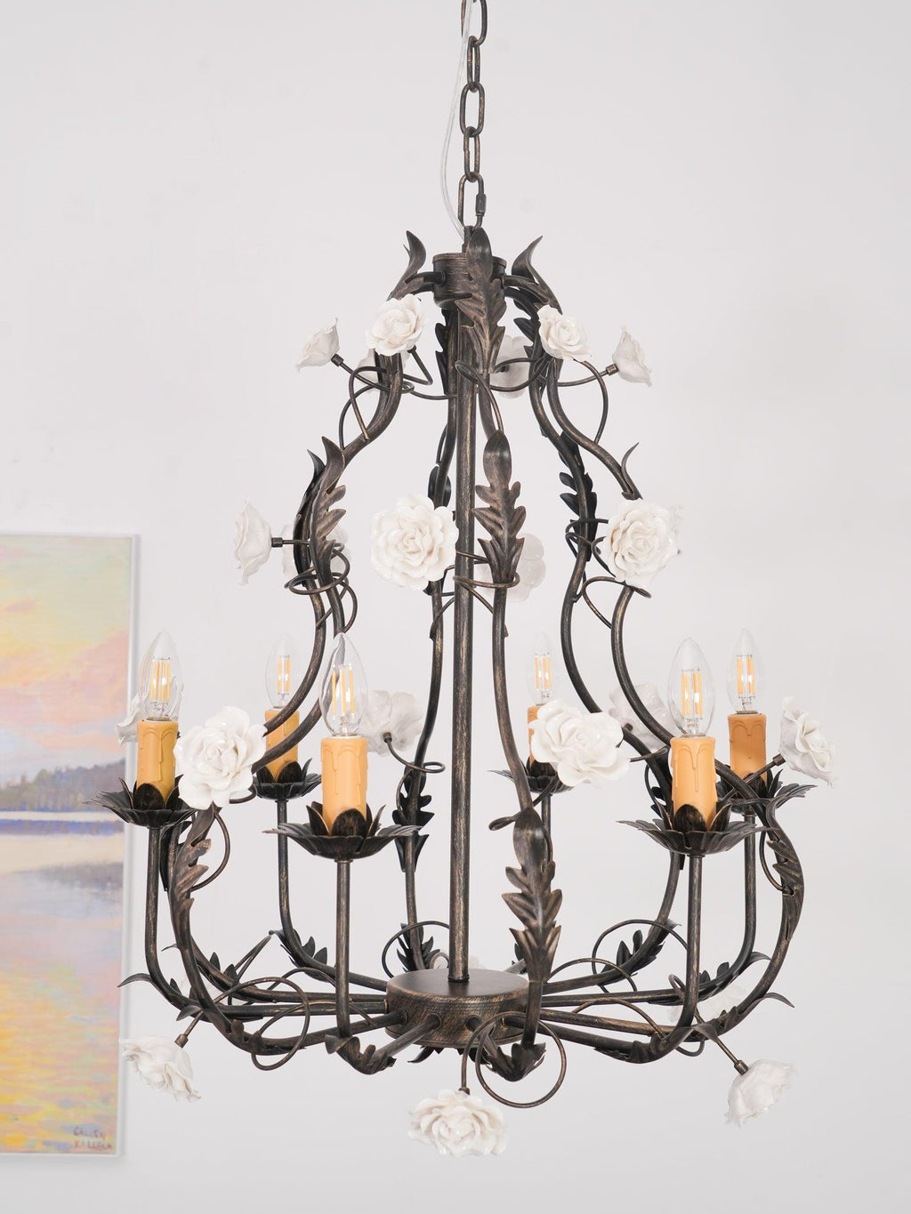 Luminaire Rocaille Lustre Fleur Luxe Métal