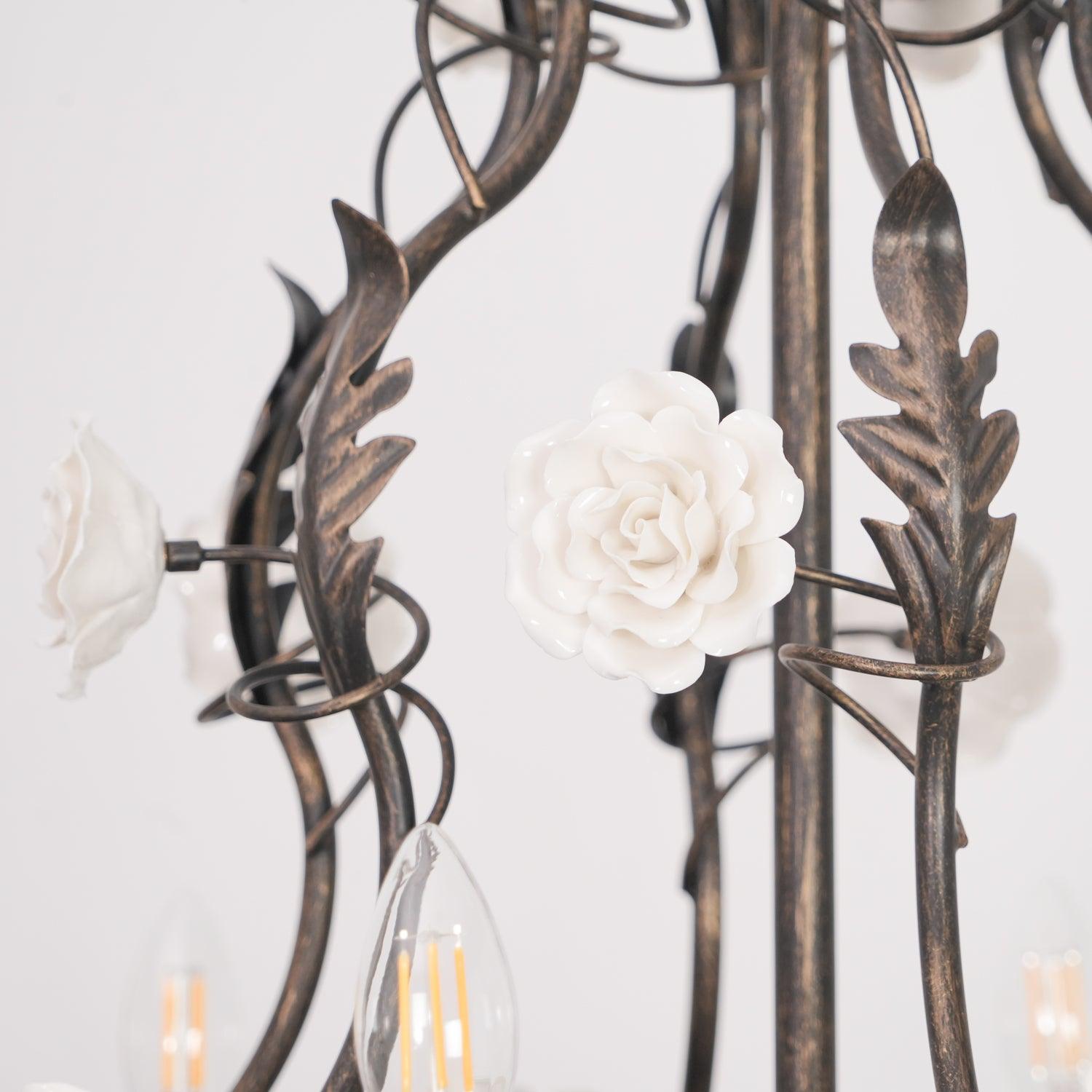 Luminaire Rocaille Lustre Fleur Luxe Métal