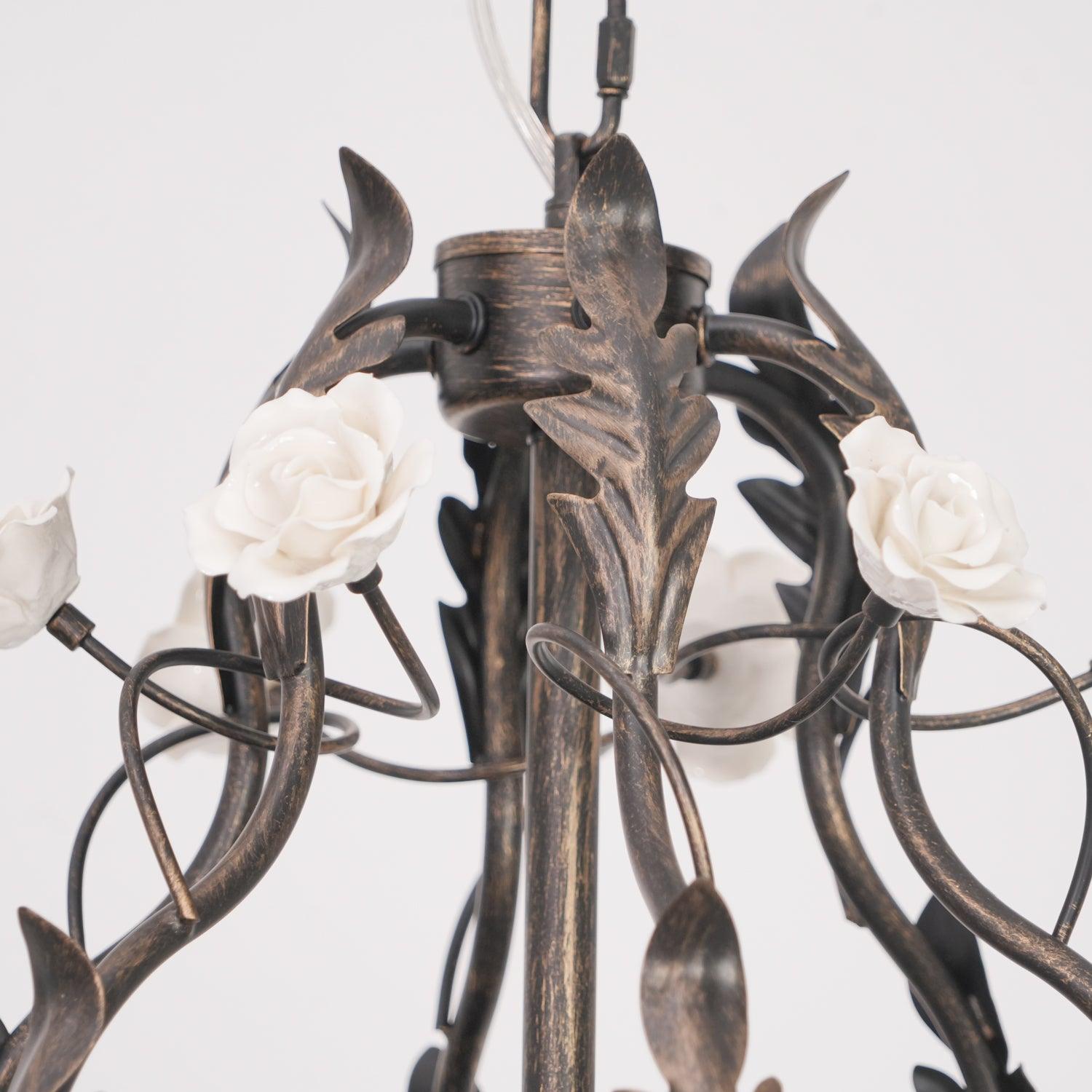 Luminaire Rocaille Lustre Fleur Luxe Métal