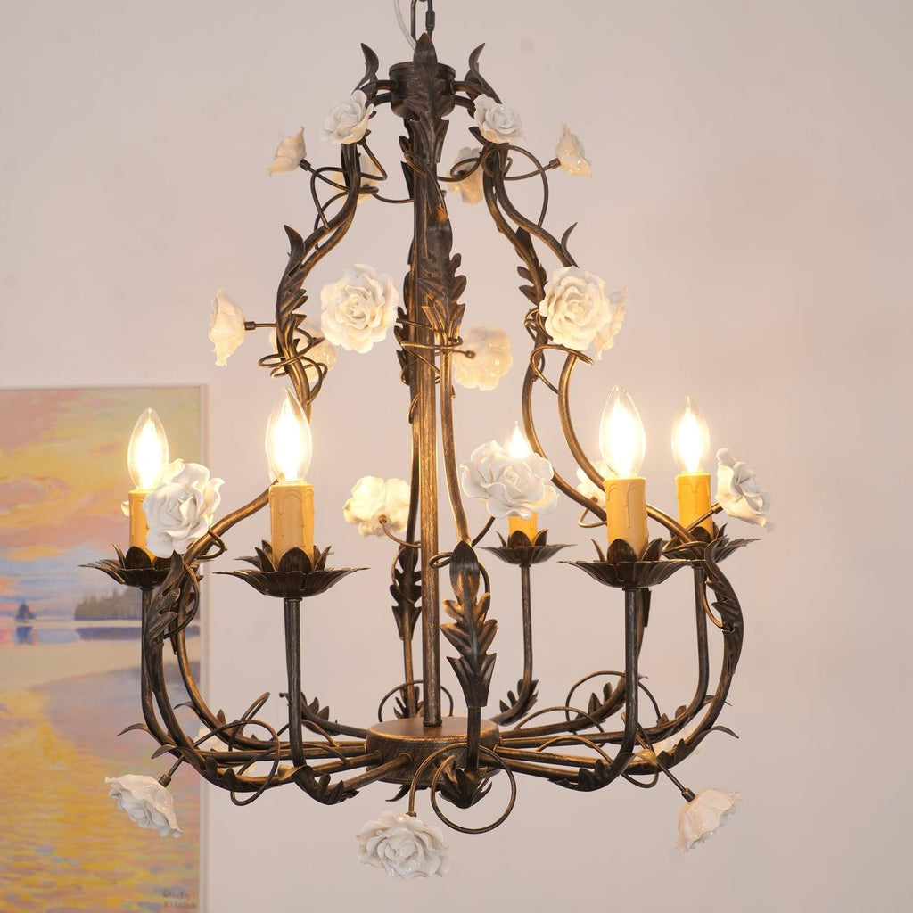 Luminaire Rocaille Lustre Fleur Luxe Métal