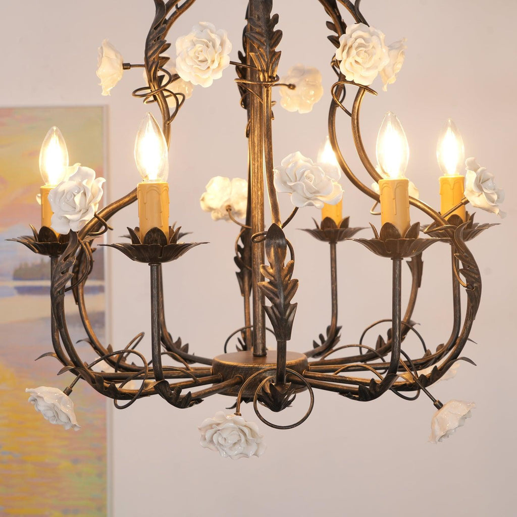 Luminaire Rocaille Lustre Fleur Luxe Métal