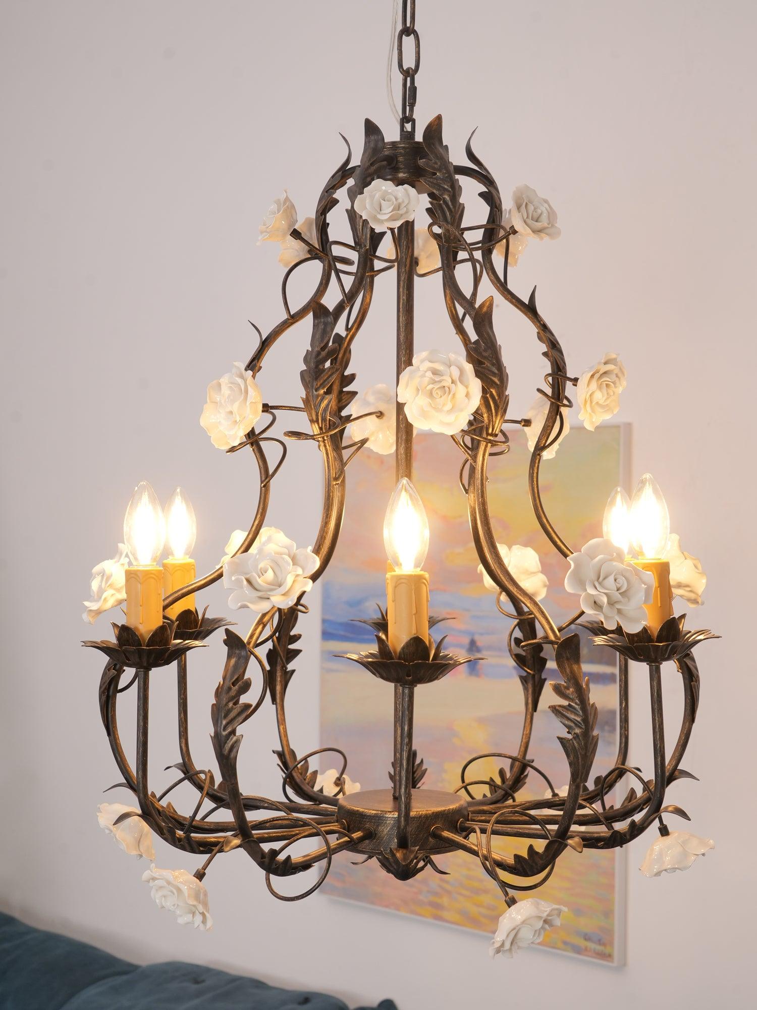 Luminaire Rocaille Lustre Fleur Luxe Métal