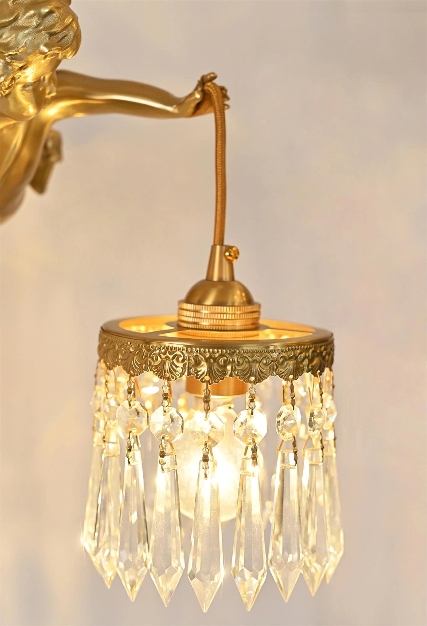 Aged Applique Murale en Verre Ange Volant