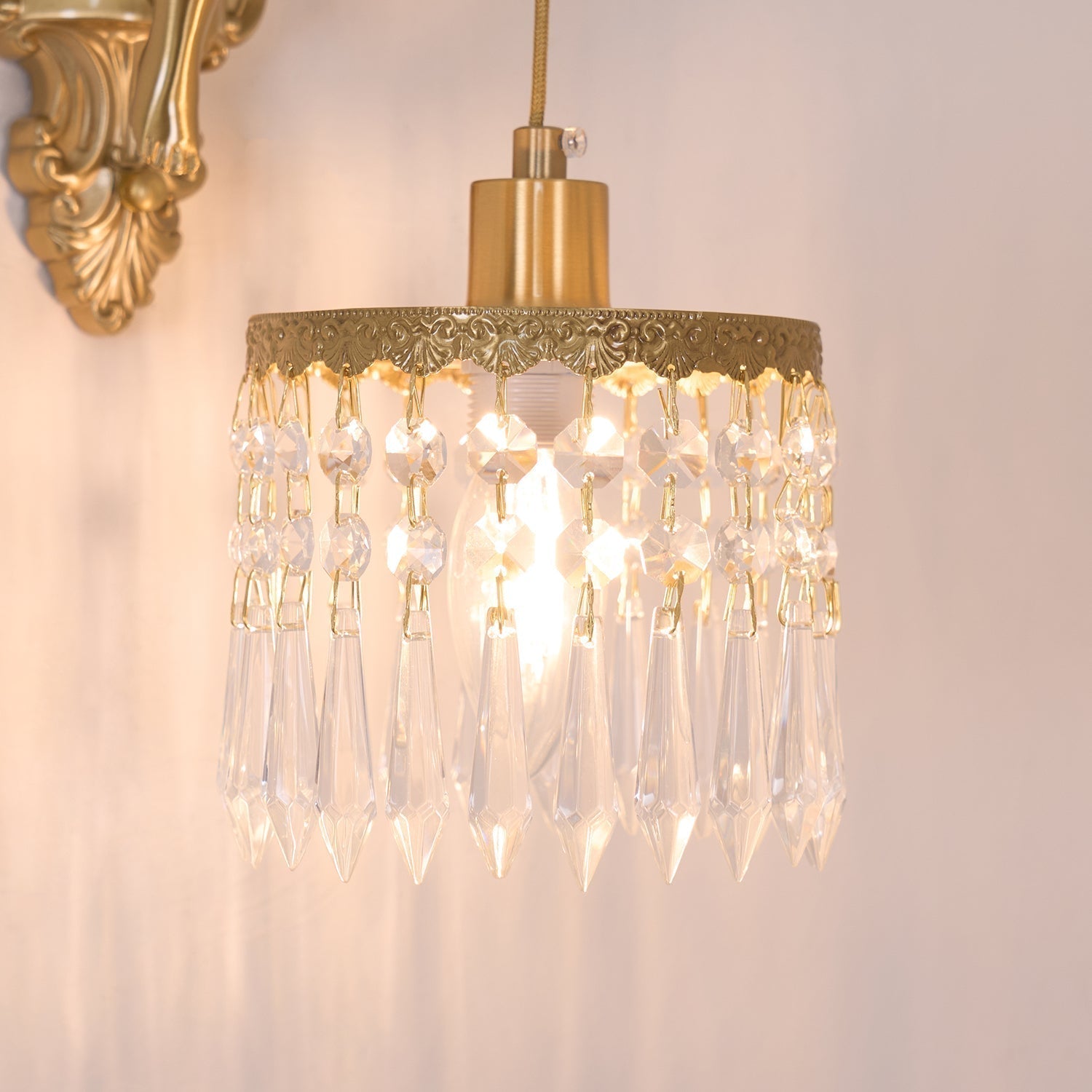 Aged Applique Murale en Verre Ange Volant