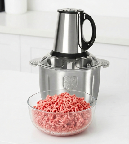 Hachoir à Viande Électrique 5L I 500W Inox 3 Vitesses I Grande Capacité Multifonction