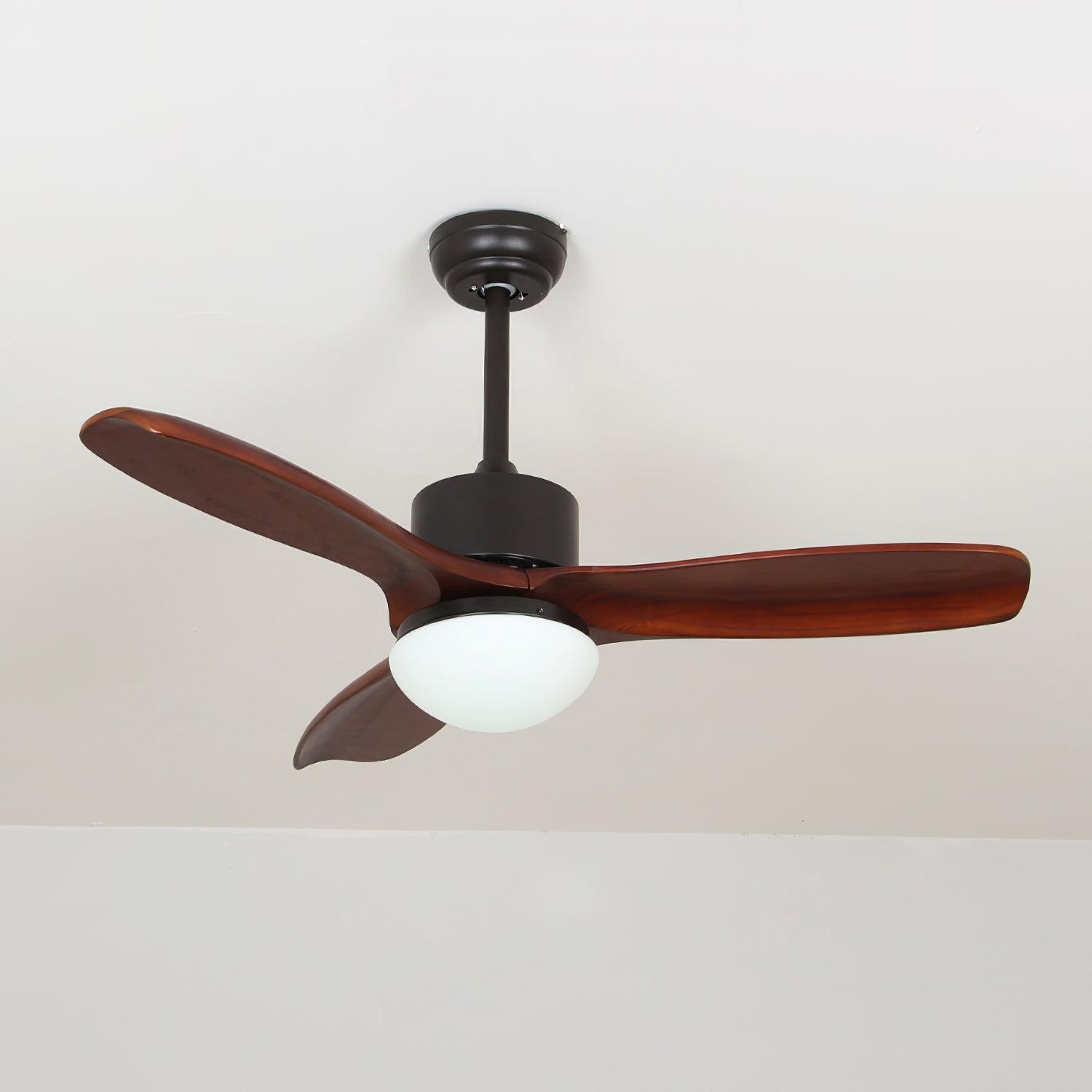 Ventilateur de Plafond Design Bois et Blanc avec LED Silencieux Télécommande incluse