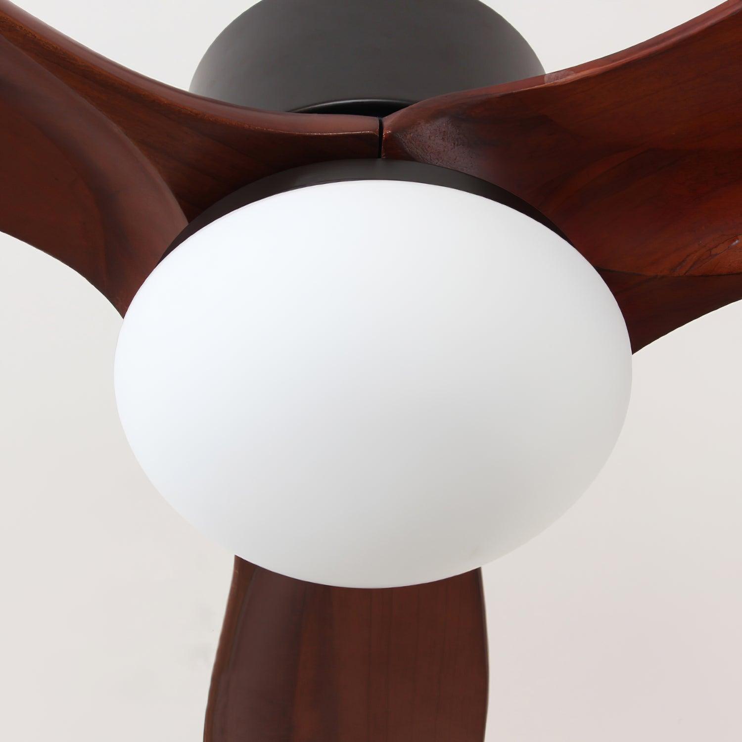 Ventilateur de Plafond Design Bois et Blanc avec LED Silencieux Télécommande incluse