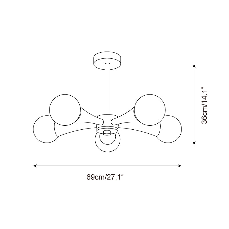 Luminaire en travertin Ritta Plafonnier Bois et Travertin Fixe au Plafond
