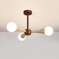 Luminaire en travertin Ritta Plafonnier Bois et Travertin Fixe au Plafond