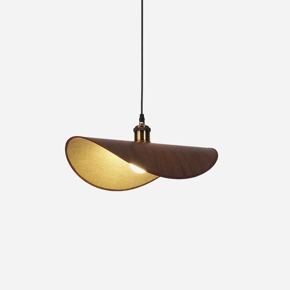 Aira Suspension Lampe Abat-jour en lin Bois Organique Sculptural