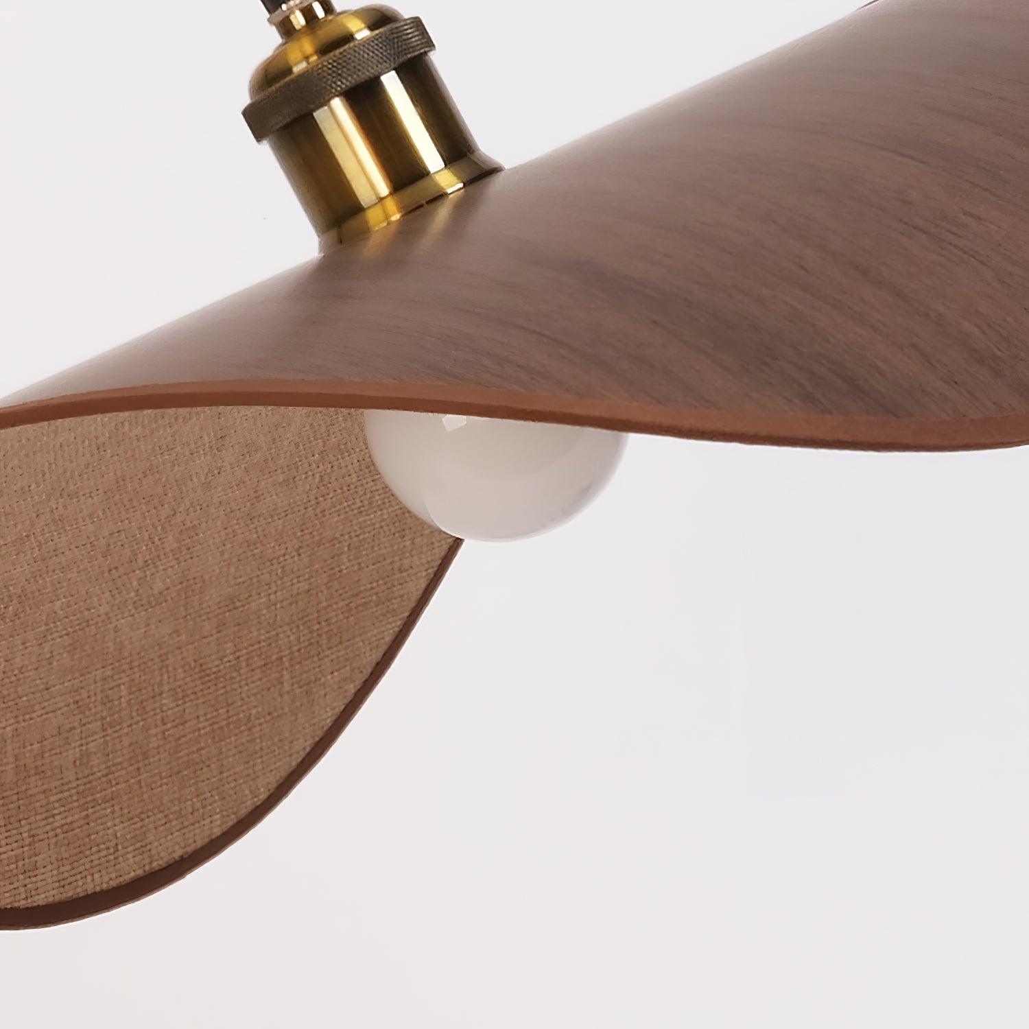 Aira Suspension Lampe Abat-jour en lin Bois Organique Sculptural