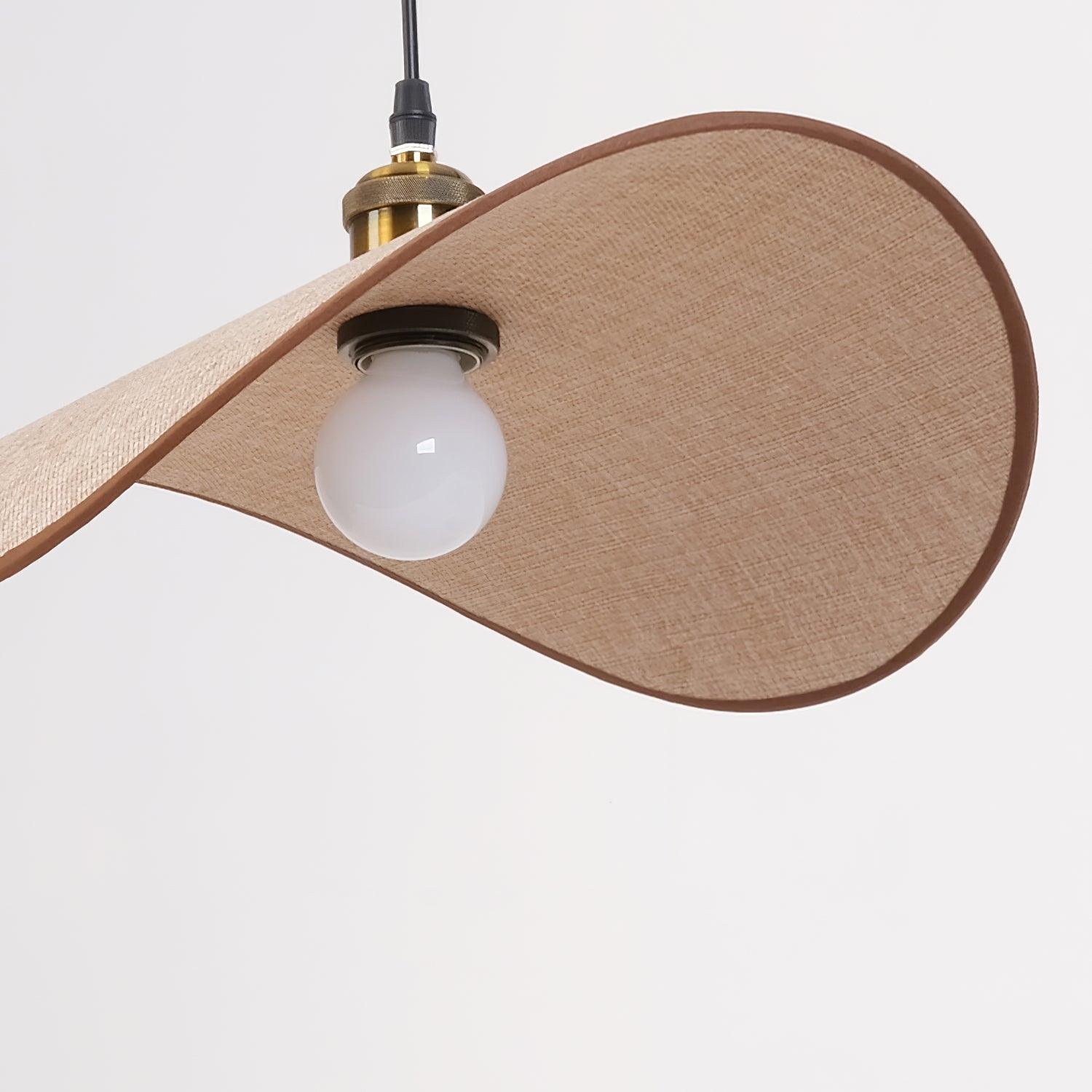 Aira Suspension Lampe Abat-jour en lin Bois Organique Sculptural