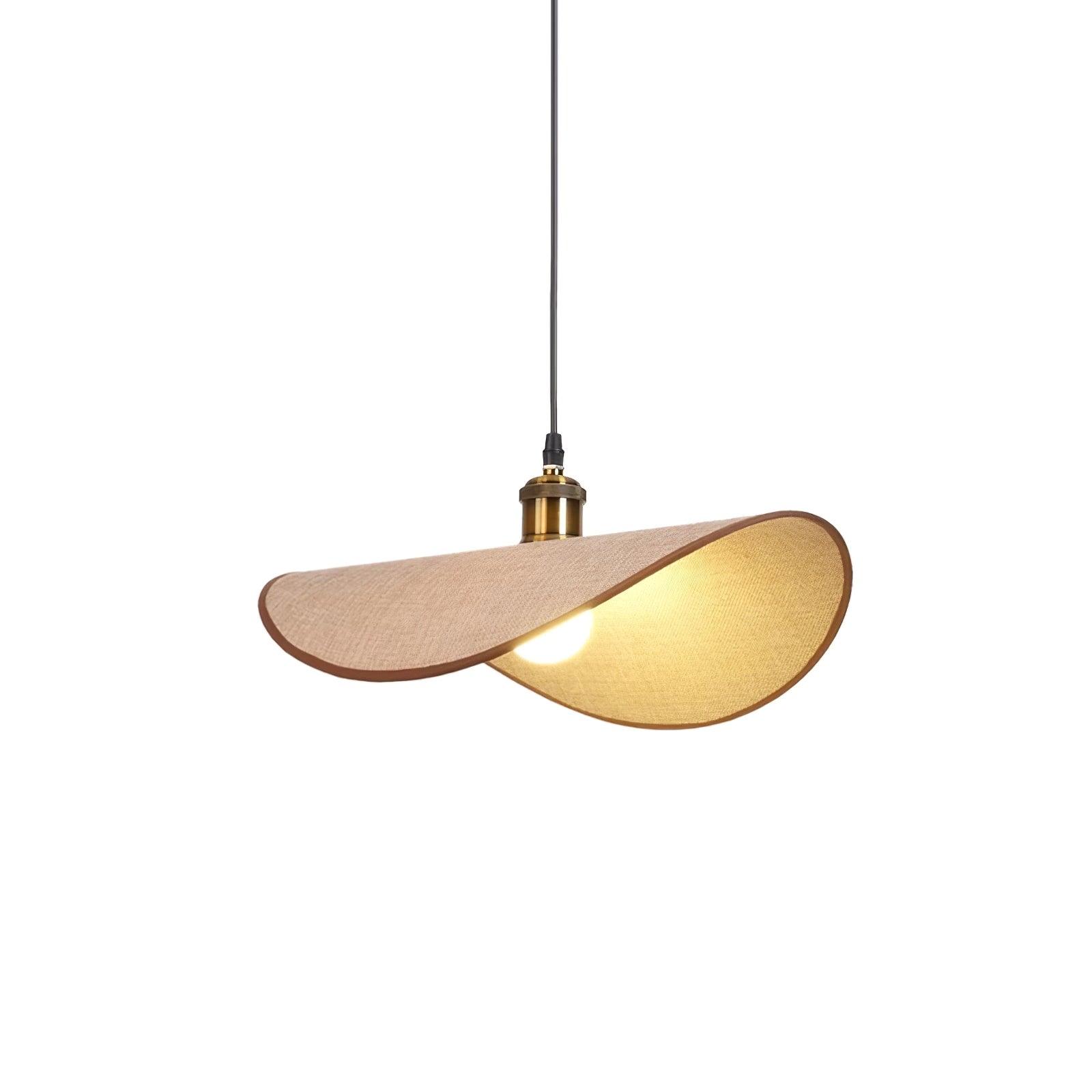 Aira Suspension Lampe Abat-jour en lin Bois Organique Sculptural